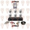 پکیج کامل دوربین مداربسته داهوا 6 عددی اسمارت-دوال لایت-فول کالر-دارای میکروفون داخلی سری HDW1200clqp-il-a