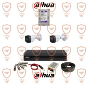 پکیج کامل 2 عددی دوربین مداربسته داهوا بدنه فلزی سری HFW1200cmp