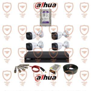 پکیج کامل 4 عددی دوربین مداربسته داهوا بدنه فلزی دارای میکروفون داخلی سری HFW1200cmp-a