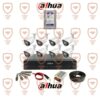 پکیج کامل دوربین مداربسته داهوا 5 مگاپیکسل 8 عددی بدنه فلزی فول کالر-دارای میکروفون داخلی سری HFW1509tp-a-led