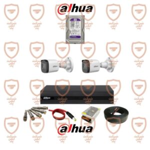 پکیج کامل 2 عددی دوربین مداربسته داهوا سری HAC-b1a21p-u