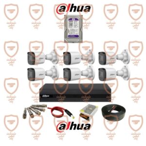 پکیج کامل 6 عددی دوربین مداربسته داهوا سری HAC-b1a21p-u