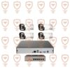 پکیج 4 عددی دوربین مداربسته 8 مگاپیکسل تحت شبکه 4K - IP- POE دید شب رنگی دارای میکروفون داخلی پیشرفته پلاک خوان تشخیص چهره سری IPB-8062WLA-POE-imenpad8062wla