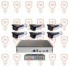 پکیج 6 عددی دوربین مداربسته 8 مگاپیکسل تحت شبکه 4K - IP- POE دید شب رنگی دارای میکروفون داخلی پیشرفته پلاک خوان تشخیص چهره سری IPB-8172WLA-POE-imenpad8172wla