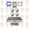 پکیج کامل دوربین مداربسته 4 عددی 5 مگاپیکسل تحت شبکه 4K - IP- POE دید شب رنگی دارای میکروفون داخلی پیشرفته پلاک خوان تشخیص چهره سری IPD-5012WLA-POE-100-imenpad5012wla