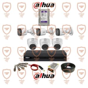 پکیج کامل 6 عددی دوربین مداربسته داهوا دام و بالت سری HAC-t1a21p-u | HAC-b1a21p-u
